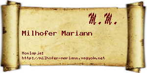 Milhofer Mariann névjegykártya